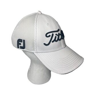 Titleist FJ Pro V1‎ Hat Cap Strech Fit Mesh White Logo Outdoors Golf M-LG Mens
